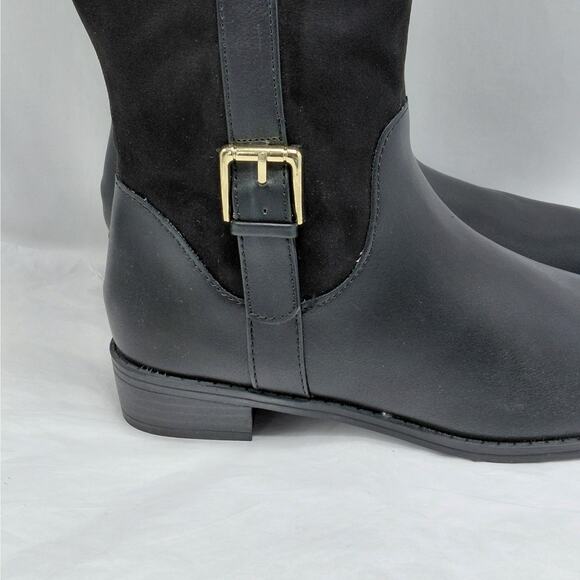 Karen Scott Womens Knee High Riding Boots 6M Black Western Buckle Equestrian - Picture 6 of 13